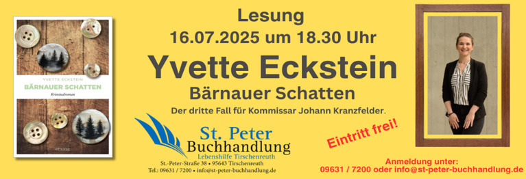 Buchcover von Bärnauer Schatten und Bild der Autorin + Lesungstermin